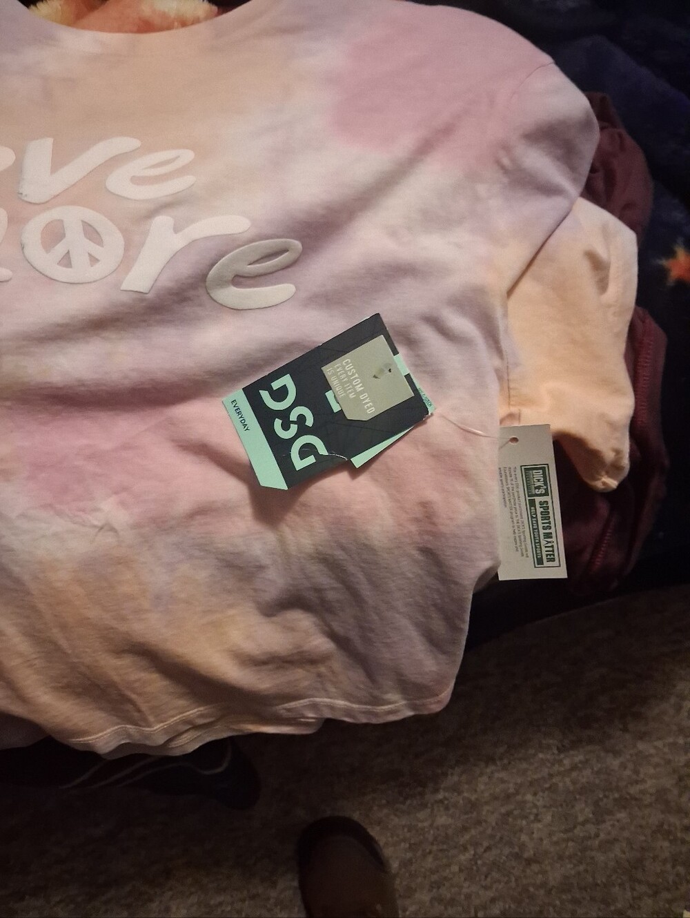 DSG Kids Pink and Peach Tie-Dye 'Love More' Short Sleeve Tee